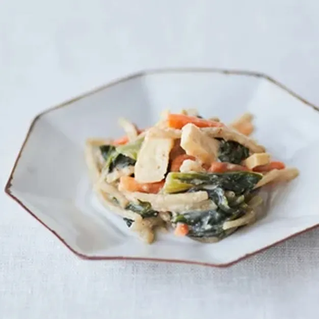 小松菜とごぼうの胡麻和え